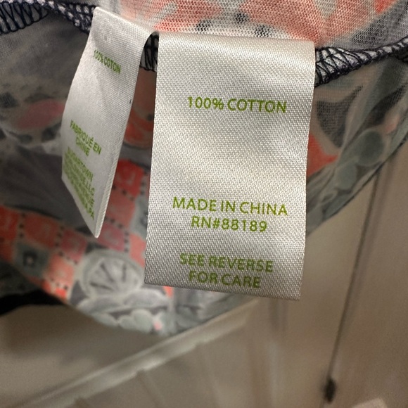 Lilly Pulitzer dress 3/4 sleeve 100% cotton navy blue shell pattern - Picture 5 of 5